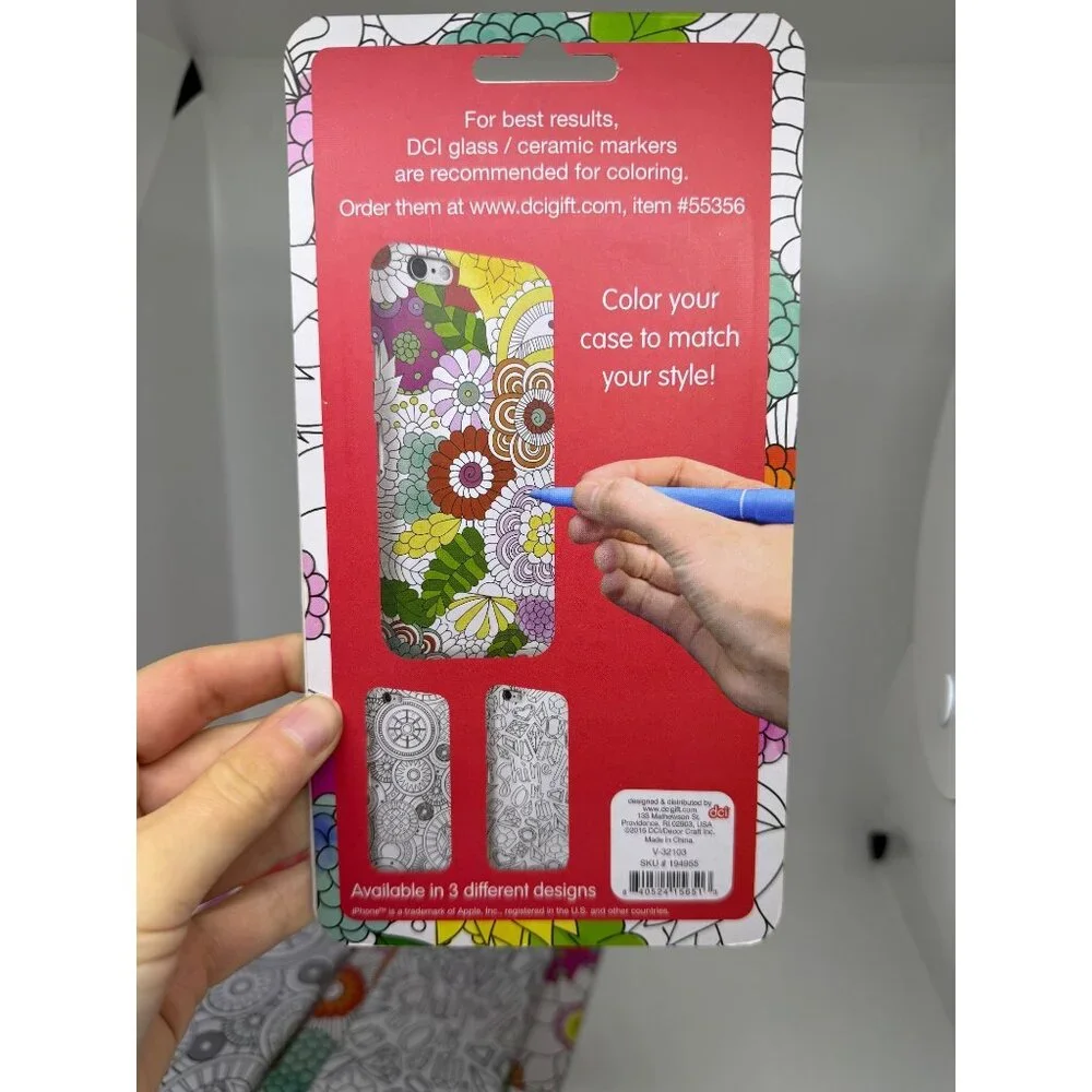 NEW DCI Color Joy iPhone 6 Case Set 5 Assorted Designs DIY Art Coloring‎ Covers